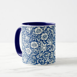 Taza Patrón vintage de malla azul