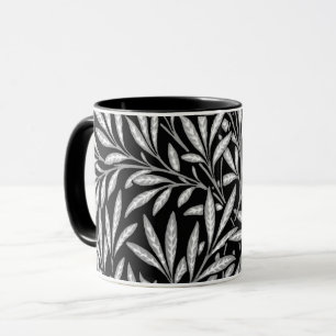 Taza Patrón William Morris Willow, blanco y negro