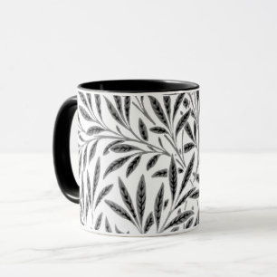 Taza Patrón William Morris Willow, gris, negro y blanco