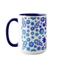 Patrón y monograma floral dibujado por la mano de 