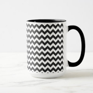 Taza Patrón Zigzag Chevron negro y blanco