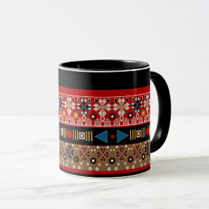 Taza Patrones africanos, cojín de lanzamiento de patrón