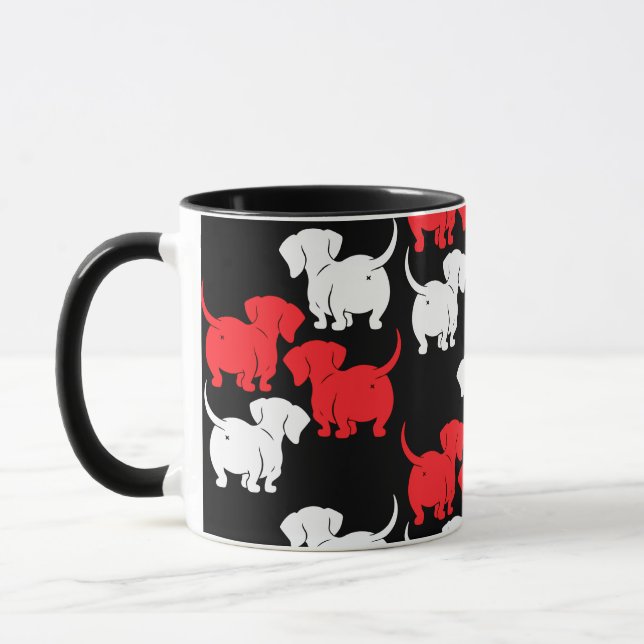 Taza Patrones de perro de Dachshund alemanes (Izquierda)