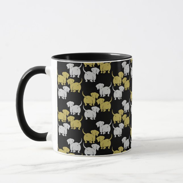 Taza Patrones de perro de Dachshund alemanes (Izquierda)