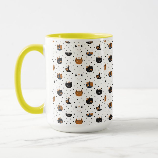 Taza Patrones elegantes de gato de Moda (Izquierda)