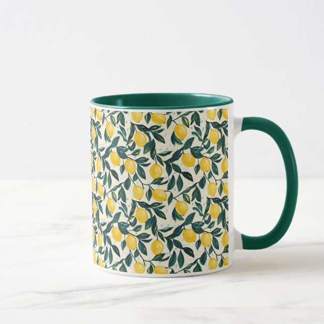 Taza Patterado de limón amarillo pálido (Derecha)