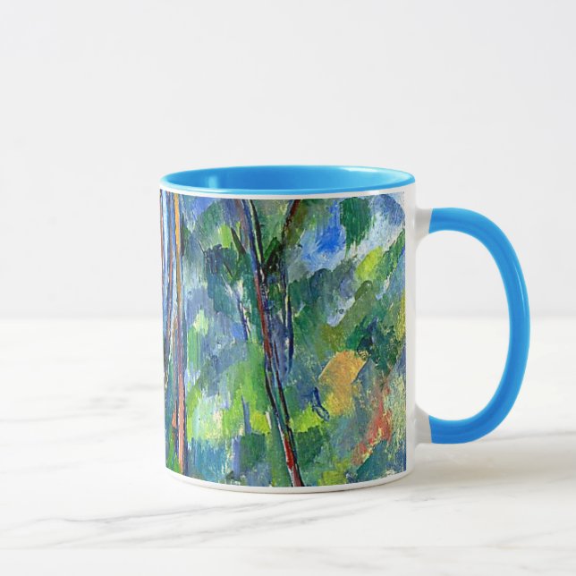 Taza Paul Cezanne: En el bosque, pintura de Cezanne (Derecha)