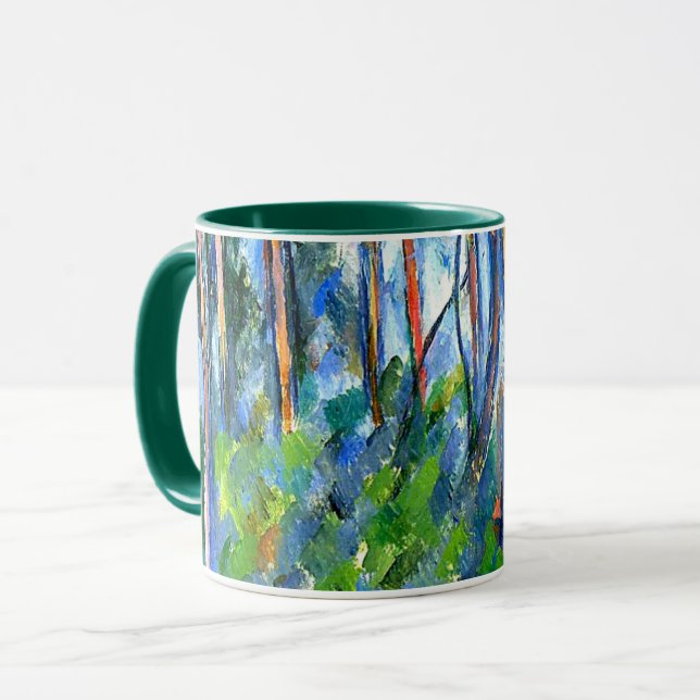 Taza Paul Cezanne: En el bosque, pintura de Cezanne Mu (Anverso izquierdo)