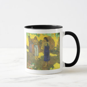 Taza Paul Gauguin el   tres mujeres de Tahitian contra