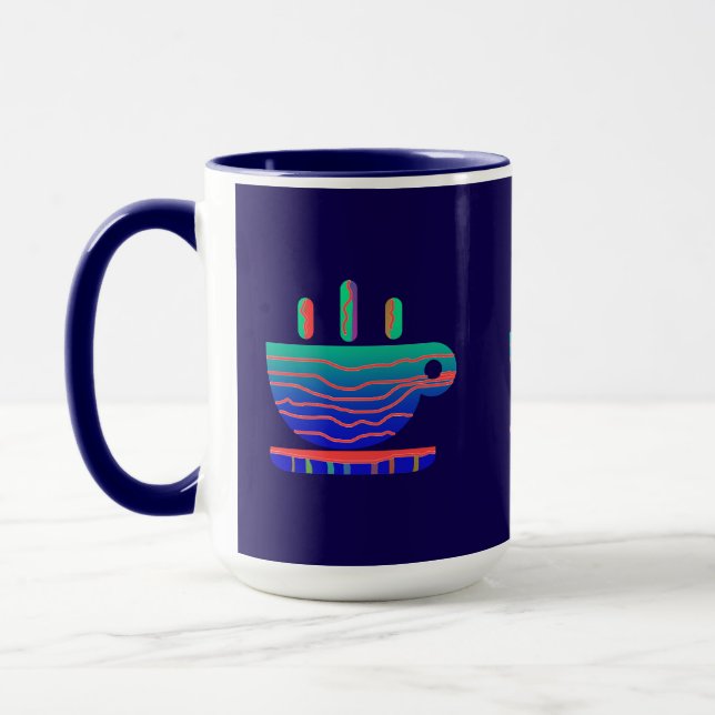 Taza Pausa de café de gradiente azul (Izquierda)