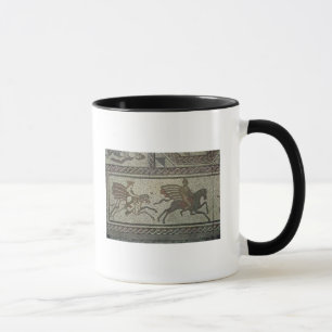 Taza Pavimento de mosaico del chalet romano en el punto