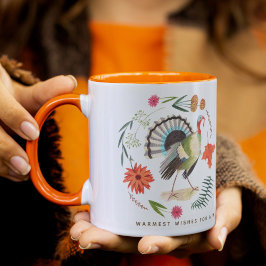 Taza Pavo floral Día de Acción de Gracias 