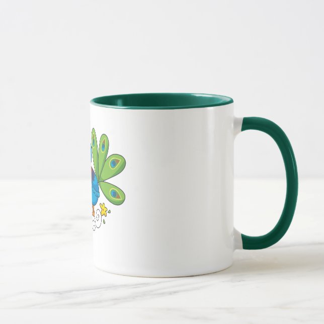 Taza Pavo real de la mamá y del bebé (Derecha)