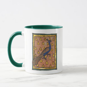 Taza Pavo real del bestiario medieval c. 1270