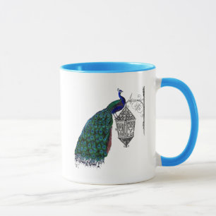 Taza Pavo Real En La Lámpara