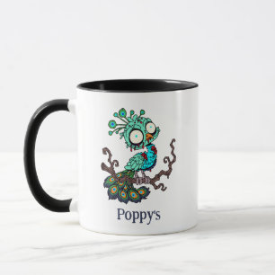 Taza Pavo real zombie personalizado