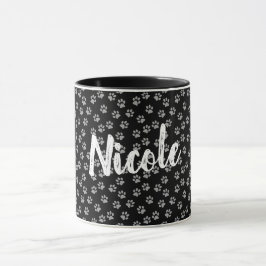 Taza Paw Print Mug con el nombre