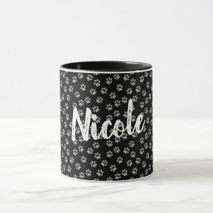 Taza Paw Print Mug con el nombre