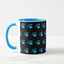 Taza Paw Print Mug (negro y azul)