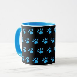 Taza Paw Print Mug (negro y azul)