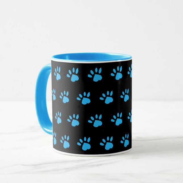 Taza Paw Print Mug (negro y azul) (Anverso izquierdo)