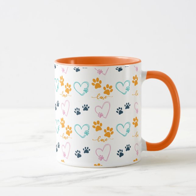 Taza Paw Prints Cute Dog Lover  (Derecha)