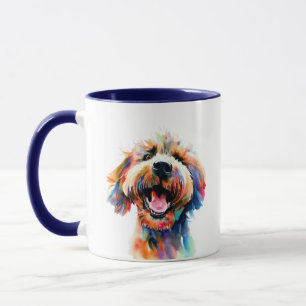 Taza Paws arcoiris - Colorido Arte de Labradoodle