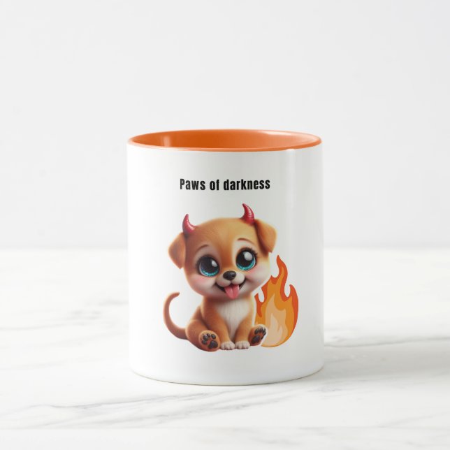 Taza Paws of Darkness Fire Dog Coffee Mug (Centro)