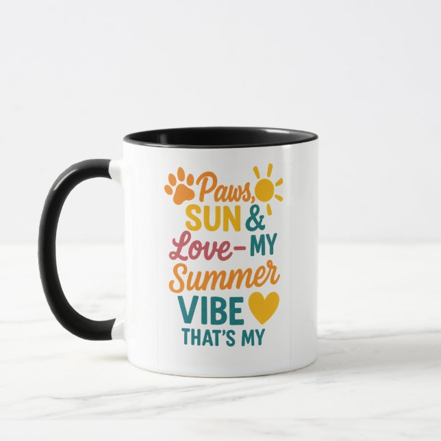 Taza Paws, Sun & Love – Summer Vibes for Pet Lovers (Izquierda)
