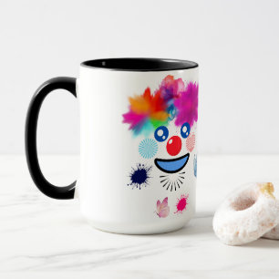 Taza Payaso, mariposas y colores pastel