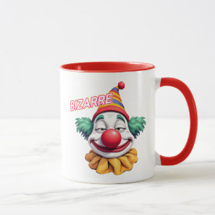 Taza Payaso raro con su cabeza divertida.
