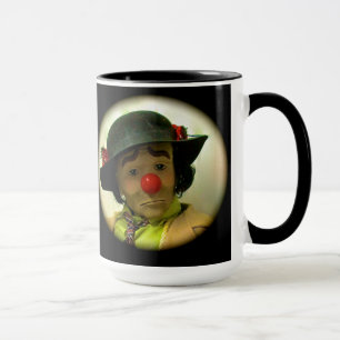 Taza Payaso triste cansado de la cara de Willie - negro