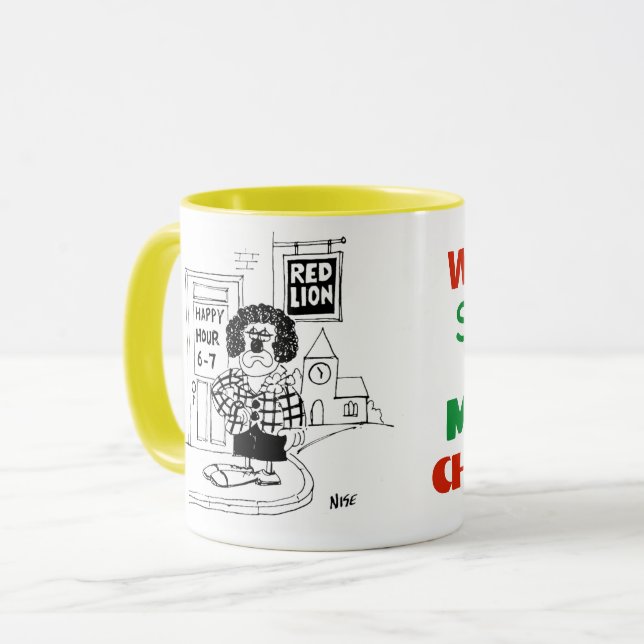 Taza Payaso triste fuera de un pub esperando la hora fe (Anverso izquierdo)