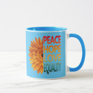 TAZA PAZ AMOR ESPERANZA IGUALDAD 