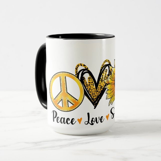 Taza "Paz, amor, girasol" Café/té (Anverso izquierdo)