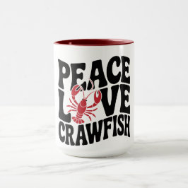 Taza Paz Amor y Cangrejo de Río Cajún 