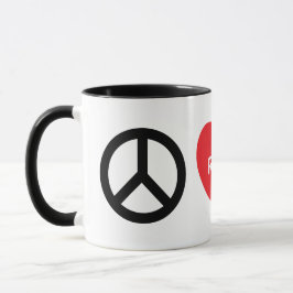 Taza Paz, amor y trabajo personalizados