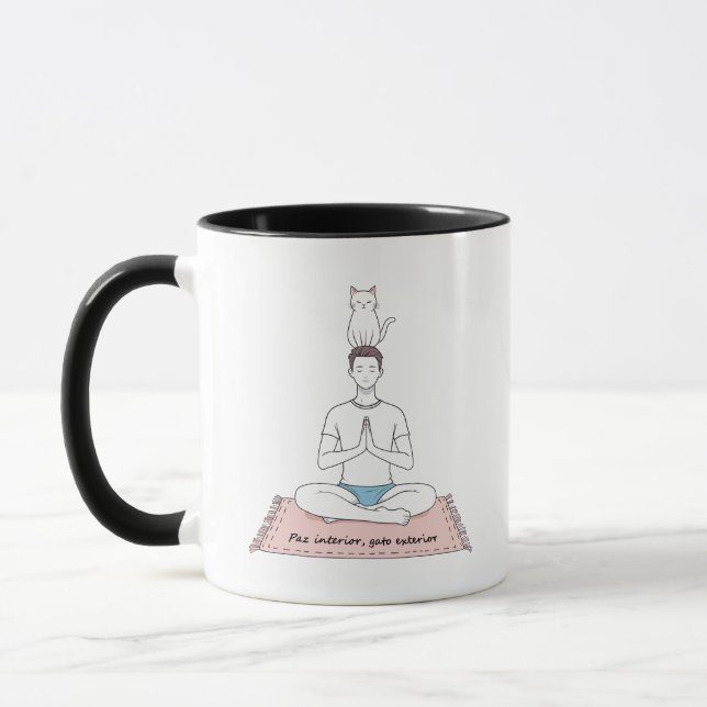 Taza Paz Interior, Gato Exterior (Izquierda)