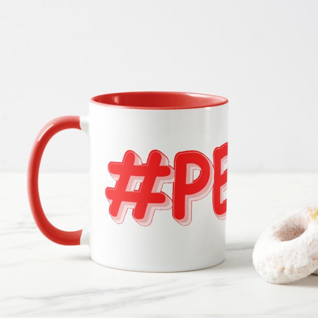 Taza "#PEACE" Cute Design. Buy Now (Con donut)