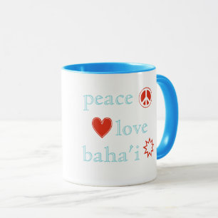 Taza Peace Love Bahai Estrella Bahá'ís Faith de nueve