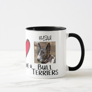 Taza Peace Love Bull Terriers Perros Amantes Mug