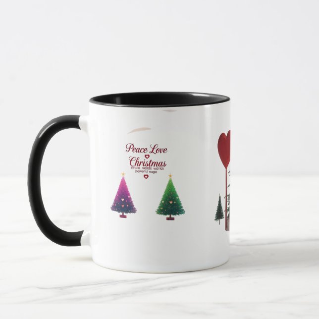 Taza Peace Love Christmas Combo Mug – Vibrant Holiday  (Izquierda)