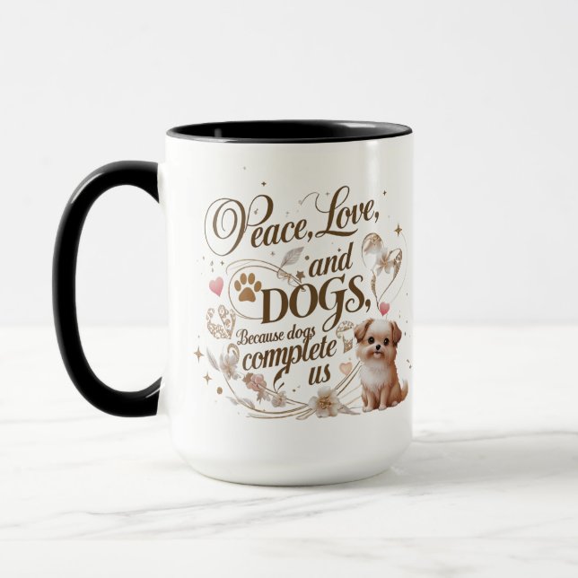 Taza Peace Love Dogs Mug (Izquierda)
