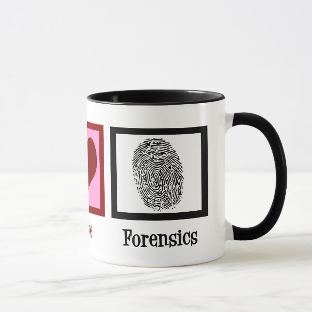 Taza Peace Love Forensics (Derecha)