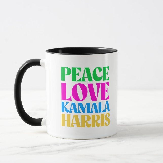 Taza Peace Love Kamala Harris (Izquierda)