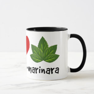 Taza Peace Love Marinara Basil deja racimo