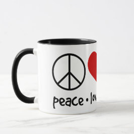 Taza Peace Love Marinara Basil deja racimo