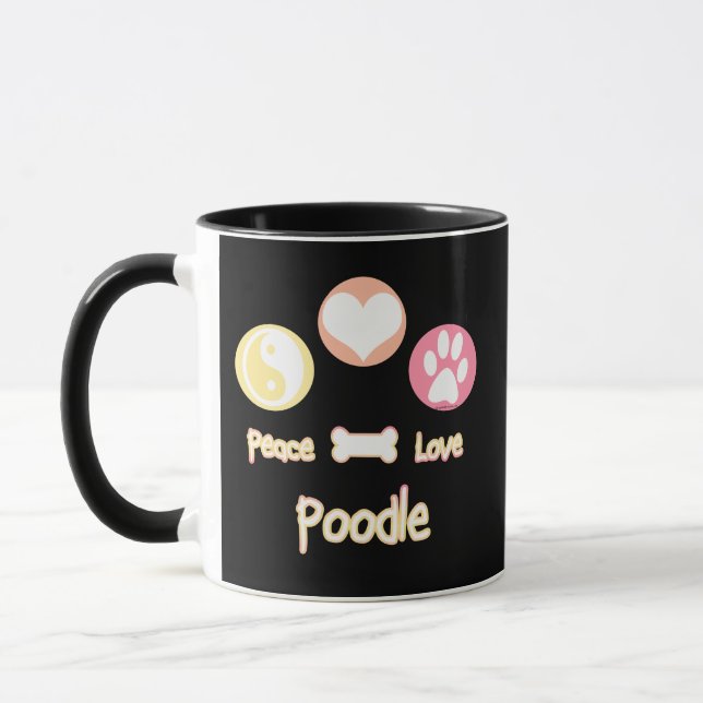 Taza Peace Love Poodle (Izquierda)