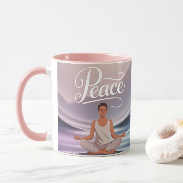 Taza Peace Meditation Mug Lotus Position (Con donut)