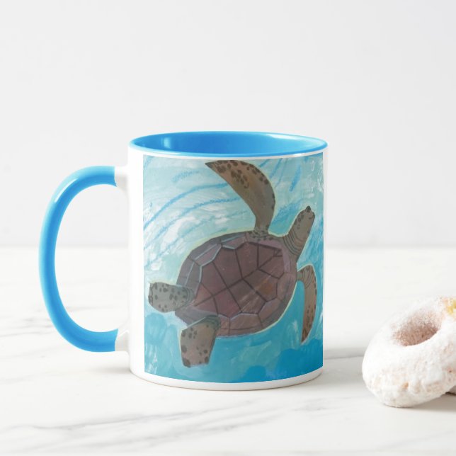 Taza Peaceful Sea Turtle Mug (Con donut)